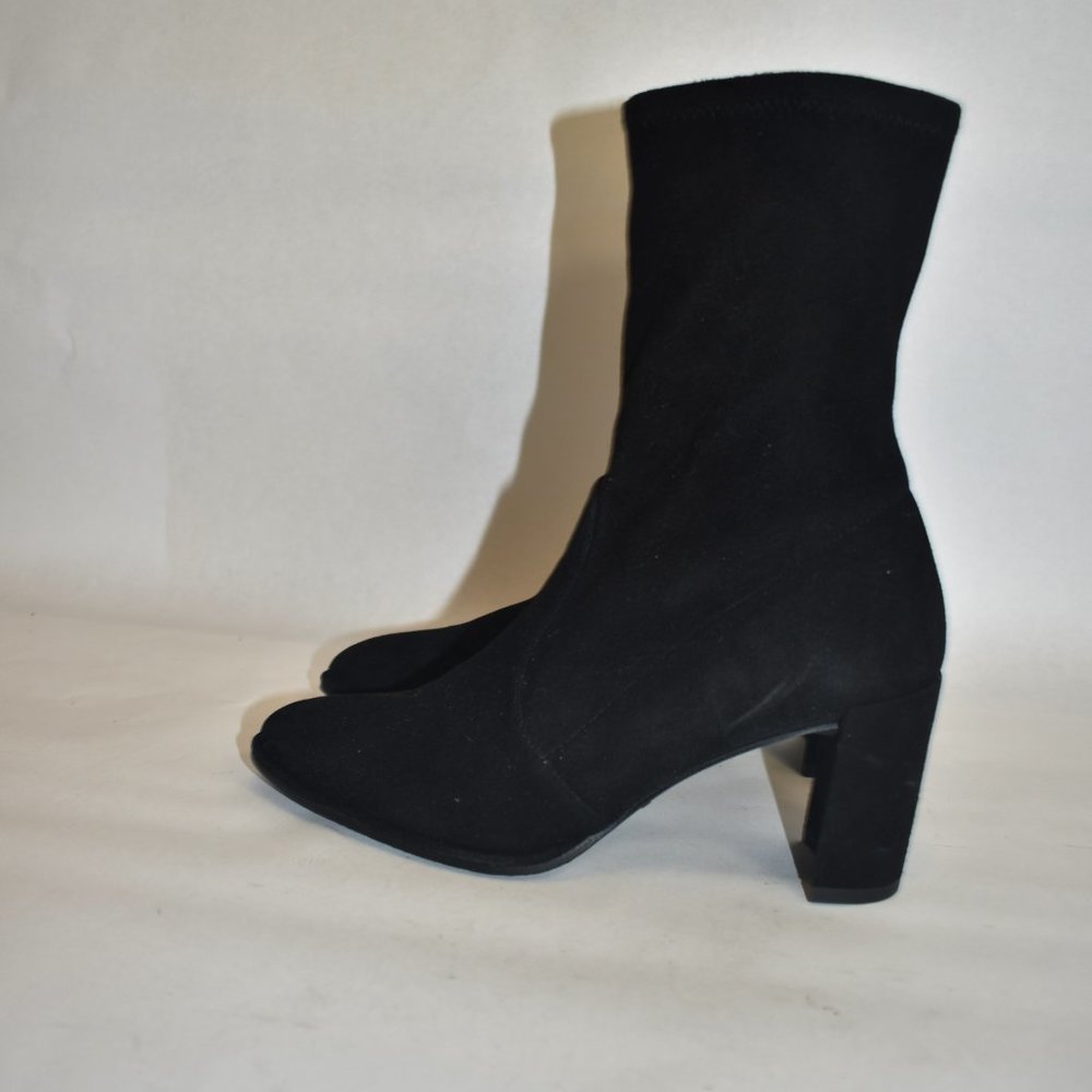 Stuart Weitzman Prancer Suede Sock Booties Pointy… - image 5